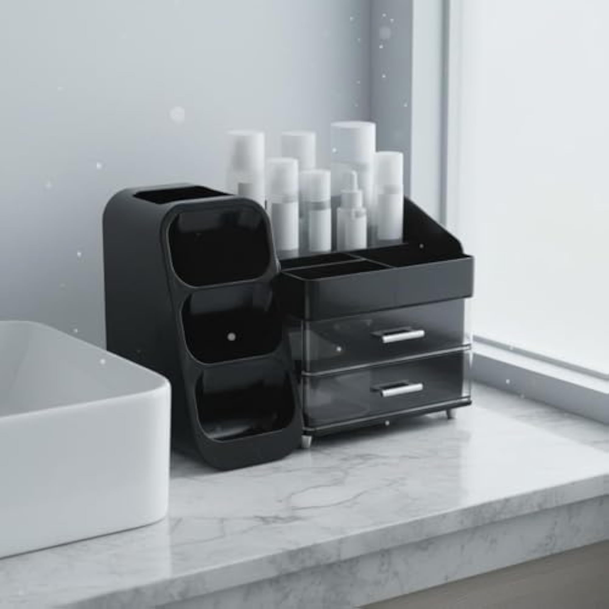 Large Capacity Makeup Organizer with Drawers, Desktop Holder